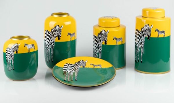 Pote zebra verde e amarelo - Image 3