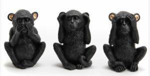 Set 3 Macacos pretos