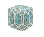Puff Corda Azul Artesanal, 40x40x40cm