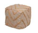 Puff Corda Bege Artesanal, 40x40x40cm