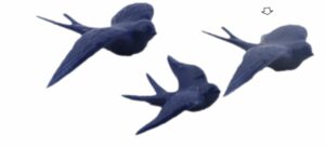 Andorinha peq. azul Ø10x5,5cm mate