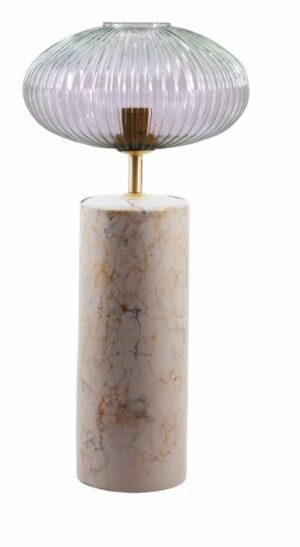 Candeeiro de mesa em mármore e vidro