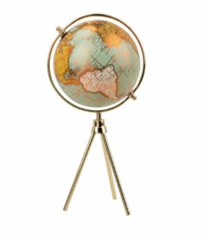 Globo Mundo com pés dourado