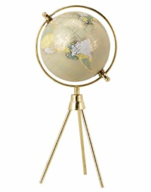 Globo Mundo com pés em dourado