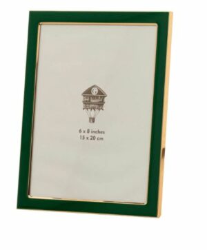 Moldura em Metal verde e dourado 15x20 cm