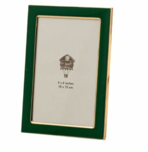 Moldura em Metal verde e dourado 10x15 cm